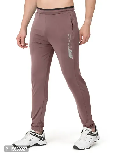 Stylish Brown Cotton Blend Printed Track Pants For Men