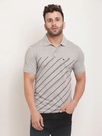 Stylish Cotton Blend Printed Polo Tees