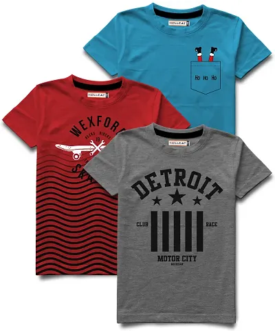 Pack Of 3 Boys Cotton Printed T shirt