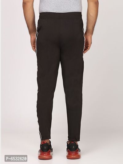 Stylish Black Polyester Self Pattern Regular Track Pants For Men-thumb5