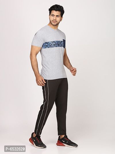 Stylish Black Polyester Self Pattern Regular Track Pants For Men-thumb4