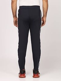 Stylish Navy Blue Polyester Self Pattern Regular Track Pants For Men-thumb4