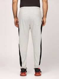 Stylish Grey Polyester Self Pattern Regular Track Pants For Men-thumb4