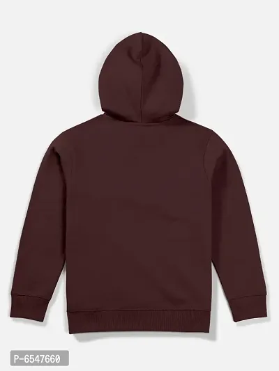 Elegant Burgundy Fleece Printed Hoodie Sweatshirts For Boys-thumb2
