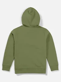 Elegant Green Fleece Printed Hoodie Sweatshirts For Boys-thumb1
