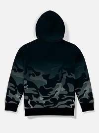 Elegant Black Fleece Printed Hoodie Sweatshirts For Boys-thumb1