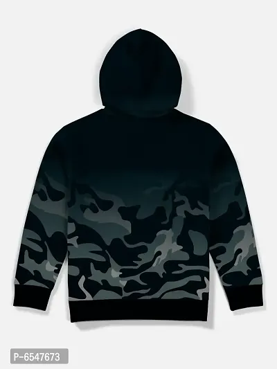 Elegant Black Fleece Printed Hoodie Sweatshirts For Boys-thumb2
