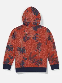 Elegant Orange Fleece Printed Hoodie Sweatshirts For Boys-thumb1