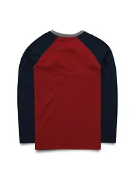 Stylish Multicoloured Raglan Full Sleeve Henley Neck T Shirt For Boys Pack Of 2-thumb1