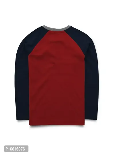 Stylish Multicoloured Raglan Full Sleeve Henley Neck T Shirt For Boys Pack Of 2-thumb2
