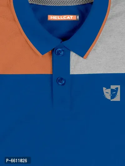 Stylish Blue Polo Collar Neck Half Sleeve Printed T-shirt For Boys-thumb3