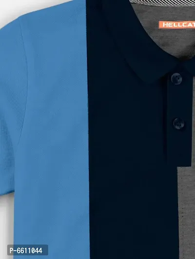 Stylish Multicoloured Polo Collar Neck Half Sleeve Printed T-shirt For Boys-thumb3