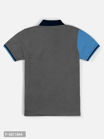 Stylish Multicoloured Polo Collar Neck Half Sleeve Printed T-shirt For Boys-thumb2