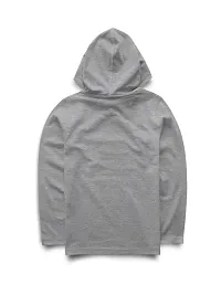 Stylish Grey Printed Hooded Full Sleeve T-shirt For Boys-thumb1