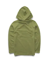 Stylish Green Printed Hooded Full Sleeve T-shirt For Boys-thumb1