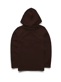 Stylish Brown Printed Hooded Full Sleeve T-shirt For Boys-thumb1