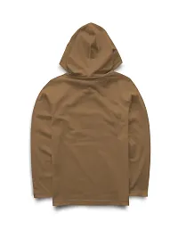 Stylish Khaki Printed Hooded Full Sleeve T-shirt For Boys-thumb1