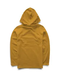 Stylish Yellow Printed Hooded Full Sleeve T-shirt For Boys-thumb1