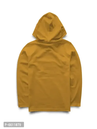 Stylish Yellow Printed Hooded Full Sleeve T-shirt For Boys-thumb2