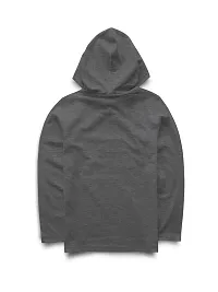 Stylish Grey Printed Hooded Full Sleeve T-shirt For Boys-thumb1