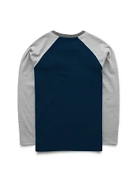 Stylish Navy Blue Printed Full Sleeve T-shirt For Boys-thumb1