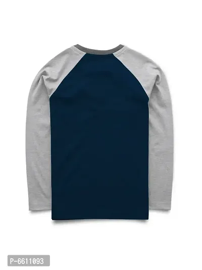 Stylish Navy Blue Printed Full Sleeve T-shirt For Boys-thumb2