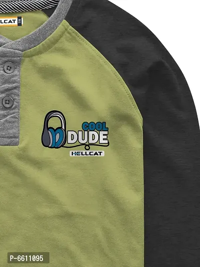 Stylish Green Printed Full Sleeve T-shirt For Boys-thumb3