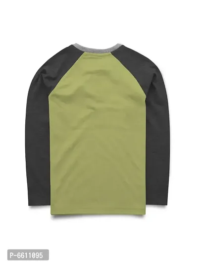 Stylish Green Printed Full Sleeve T-shirt For Boys-thumb2