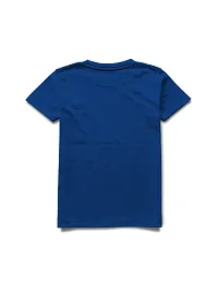 Stylish Blue Printed Half Sleeve T-shirt For Boys-thumb1