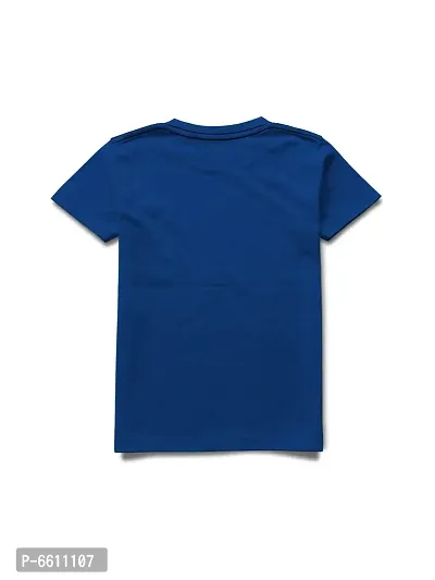 Stylish Blue Printed Half Sleeve T-shirt For Boys-thumb2