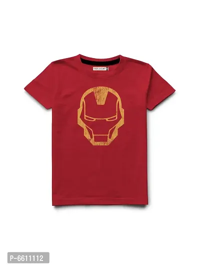 Stylish Red Printed Half Sleeve T-shirt For Boys