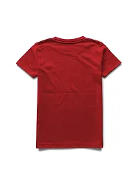 Stylish Red Printed Half Sleeve T-shirt For Boys-thumb1