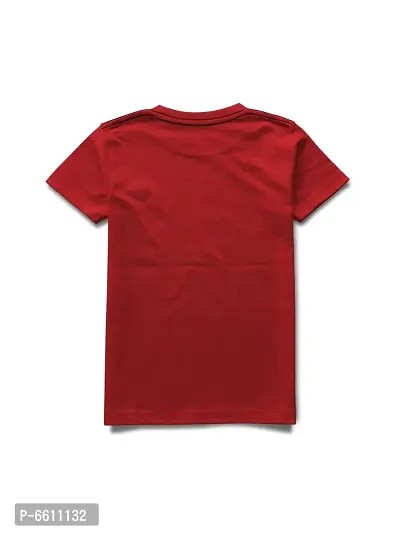 Stylish Red Printed Half Sleeve T-shirt For Boys-thumb2