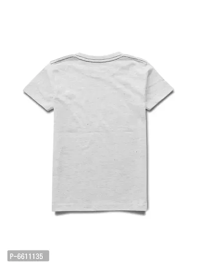 Stylish Off White Printed Half Sleeve T-shirt For Boys-thumb2