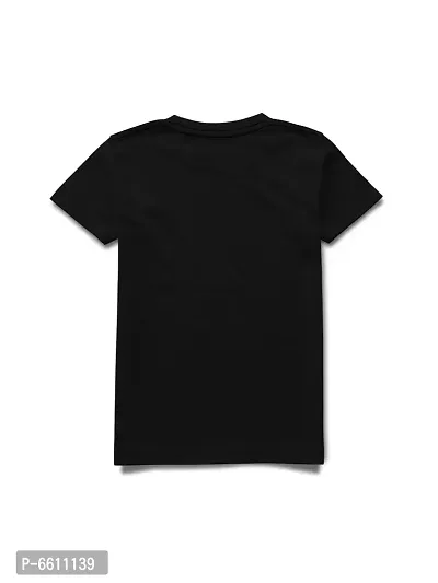 Stylish Black Printed Half Sleeve T-shirt For Boys-thumb2