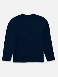 Stylish Navy Blue Round Neck Full Sleeve T-shirt For Boys-thumb1