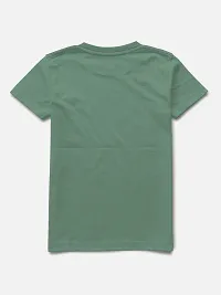 Stylish Green Printed Round Neck Half Sleeve T-shirt For Boys-thumb1