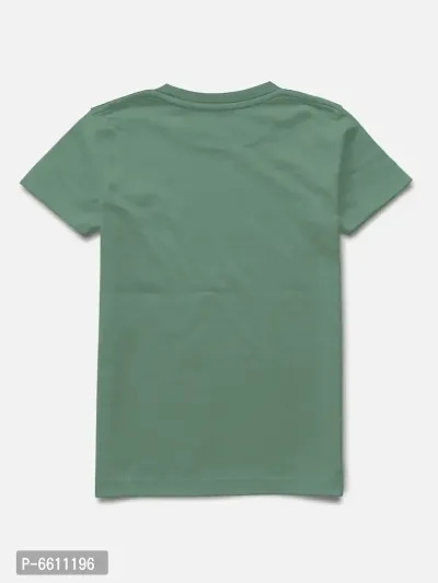 Stylish Green Printed Round Neck Half Sleeve T-shirt For Boys-thumb2