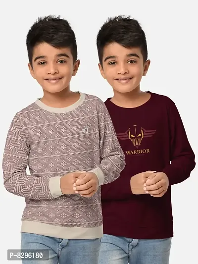 Fabulous Cotton Blend Printed Tees For Boys- Pack Of 2-thumb0