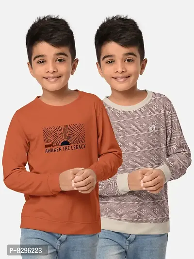 Fabulous Cotton Blend Printed Tees For Boys- Pack Of 2