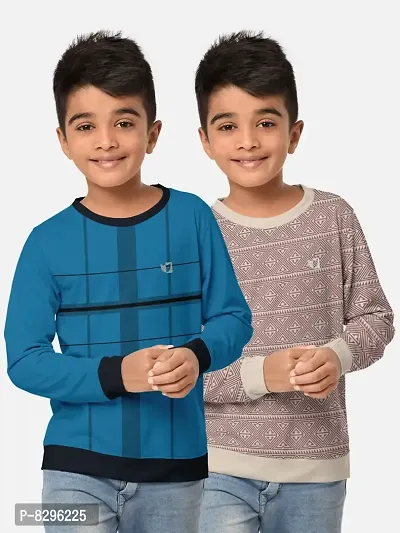 Fabulous Cotton Blend Printed Tees For Boys- Pack Of 2