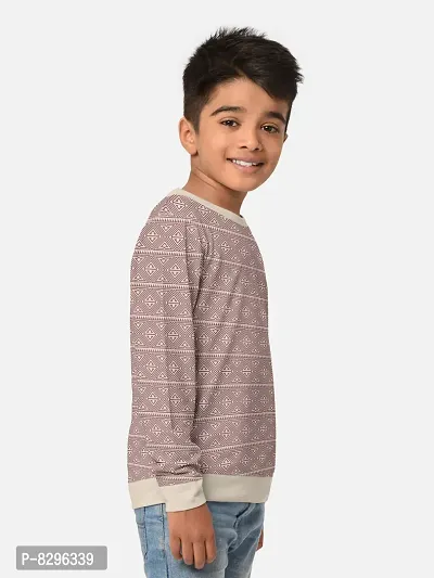 Fabulous Beige Cotton Blend Tees For Boys-thumb2