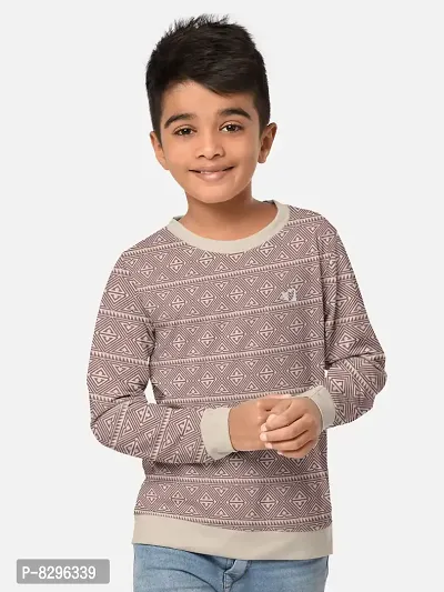 Fabulous Beige Cotton Blend Tees For Boys-thumb0