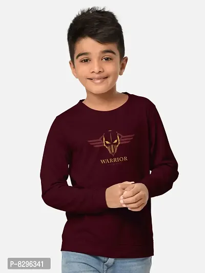 Fabulous Magenta Cotton Blend Tees For Boys