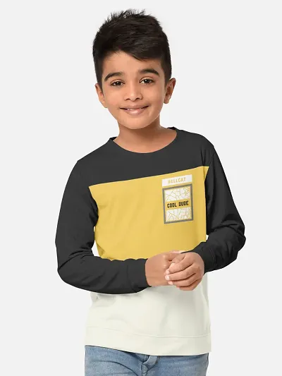 Kids Cotton Blend Printed Full Sleeves Tees For Boys