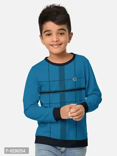 Fabulous Blue Cotton Blend Tees For Boys