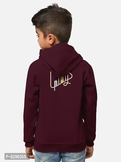 Fabulous Magenta Cotton Blend Hooded Tees For Boys-thumb3