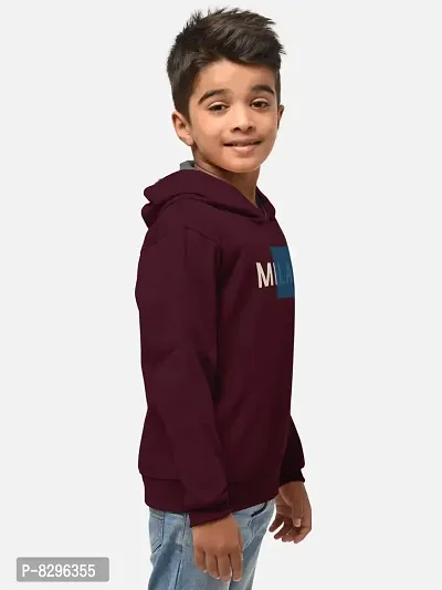 Fabulous Magenta Cotton Blend Hooded Tees For Boys-thumb2