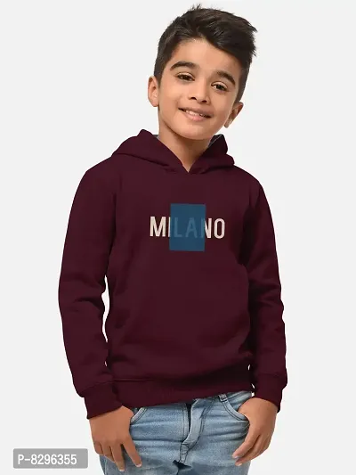 Fabulous Magenta Cotton Blend Hooded Tees For Boys