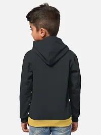 Fabulous Grey Cotton Blend Hooded Tees For Boys-thumb2